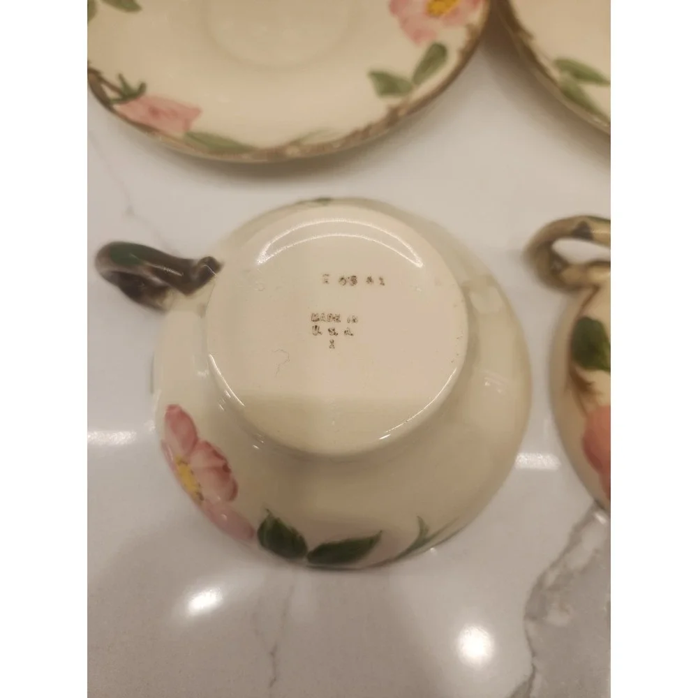 Set of‎ 2 Vintage USA Franciscan Desert Rose Tea Coffee Cups & Saucers